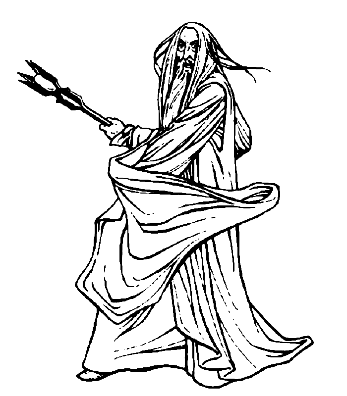 coloriage Gandalf le gris le seigneur des anneaux